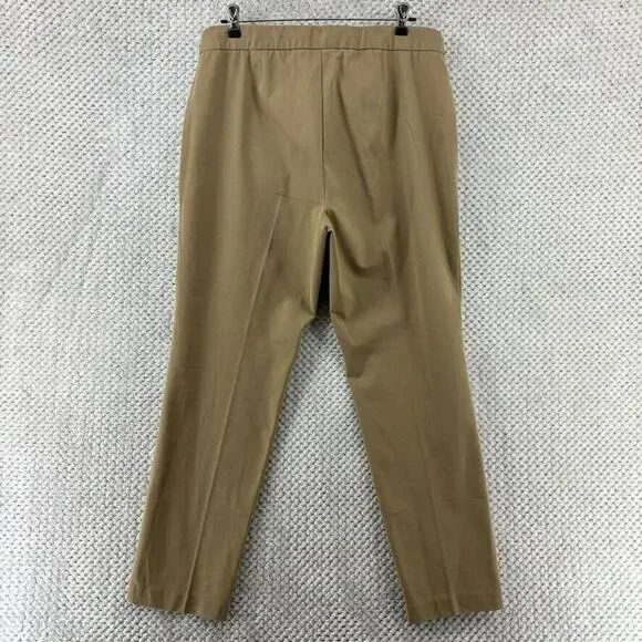 J Jill Pants Women 14 Khaki Beige Tobacco Precision Stretch Mid Rise Stretch New - Picture 6 of 15